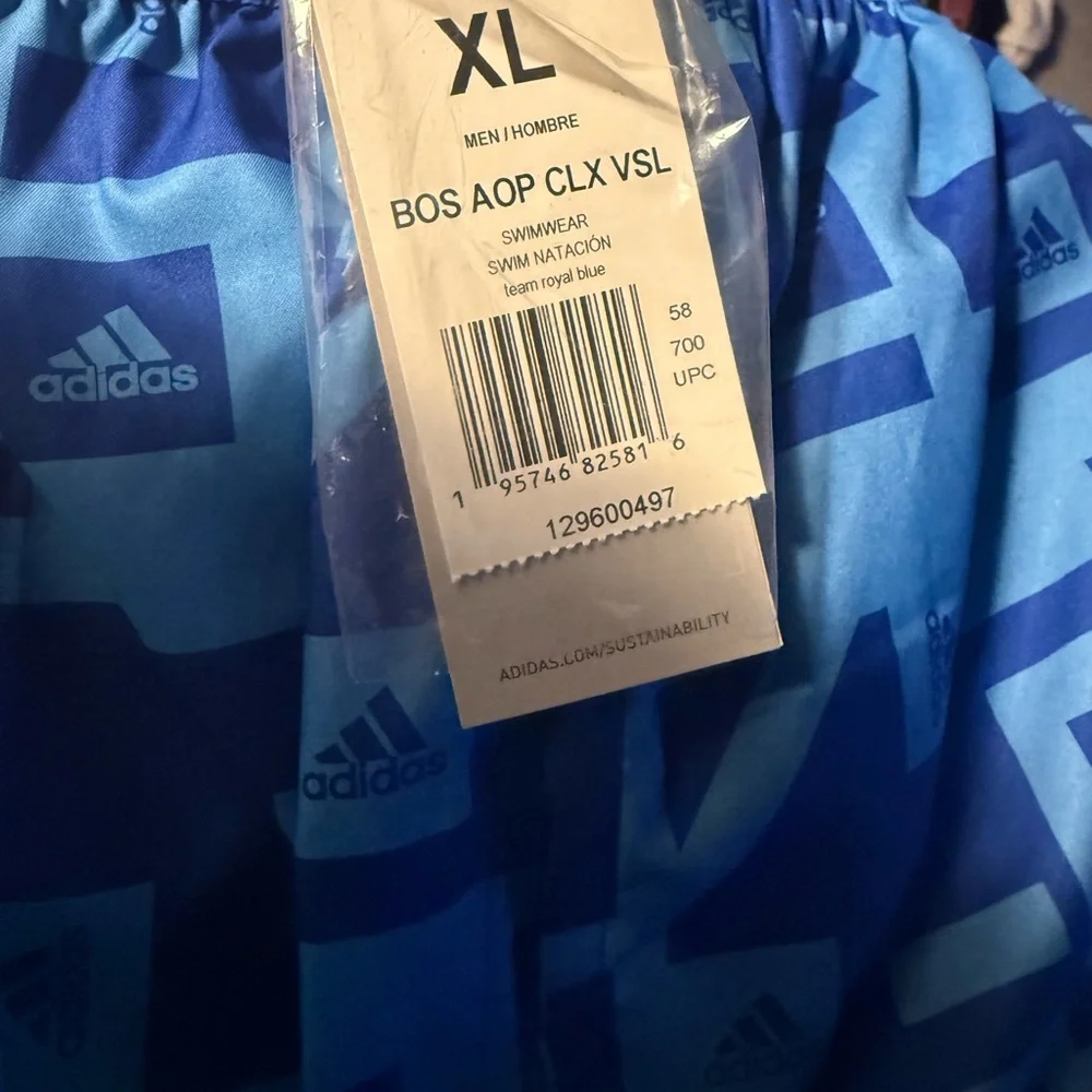 NWT Adidas Men's Graphic Blue Swim Shorts